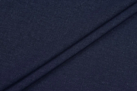 Ткань плательно-костюмная лён вискоза однотонная, Maks Style, цвет синий, арт. MS- 1161 D-14
