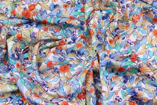 Ткань плательно-блузочная вискоза сатин, Maks Style, вискоза 100%, цветочный принт, арт. 59