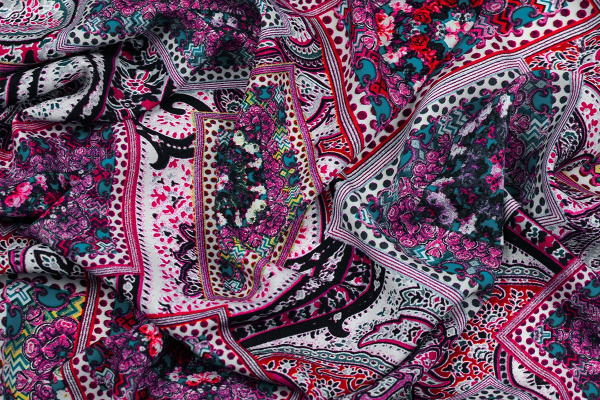 Ткань плательно-блузочная штапель, Maks Style, вискоза 100%, цветочный принт, арт. MS- 7102 D-11