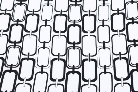 Ткань плательно-блузочная штапель, Maks Style, вискоза 100%, цвет ткани белый, цепи, арт. MS- 1226 D-17 C-1