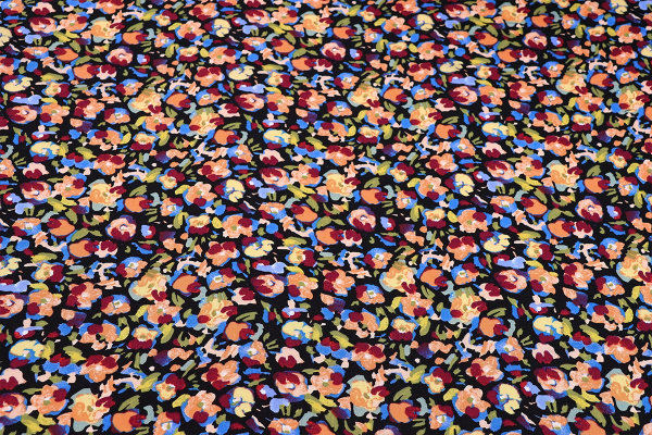 Ткань плательно-блузочная штапель, Maks Style, вискоза 100%, цветочный принт акварель, арт. MS-1237 D-LZD621048 С-1