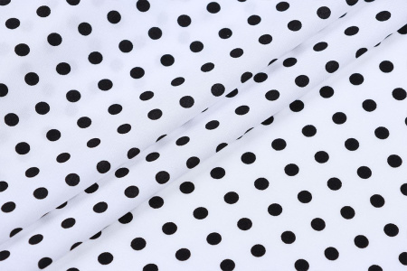 Ткань плательно-блузочная штапель, Maks Style, вискоза 100%, белый принт горох, арт. MS- 1146 D-30 С-2