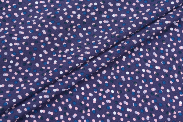 Ткань плательно-блузочная штапель, Maks Style, вискоза 100%, горох, арт. MS- 1233 D-13