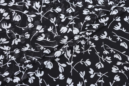 Ткань плательно-блузочная шифон, Maks Style, цветочный принт, арт MS- 1234 D-75 C-1