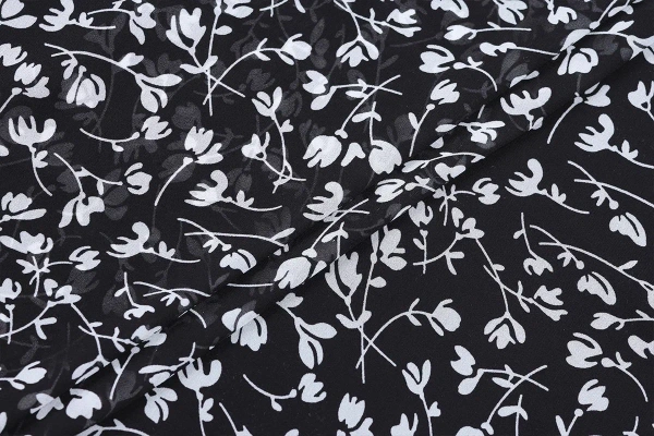 Ткань плательно-блузочная шифон, Maks Style, цветочный принт, арт MS- 1234 D-75 C-1