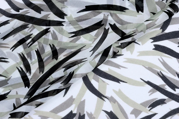 Ткань плательно-блузочная шифон, Maks Style, листья арт MS- 2238 D-2