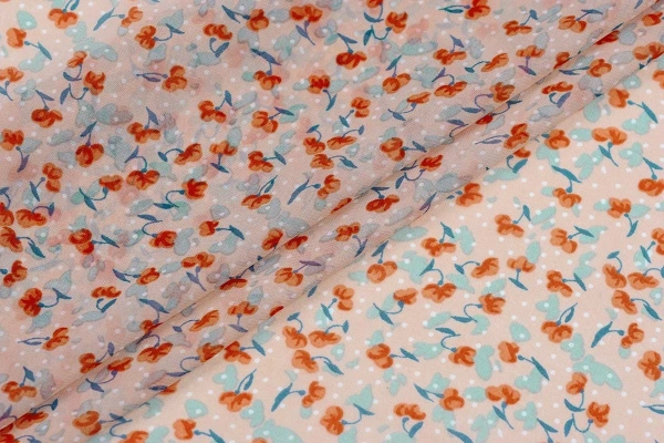 Ткань плательно-блузочная шифон, Maks Style, цветочный принт, арт.SI- 2493-16 D-26 C-2