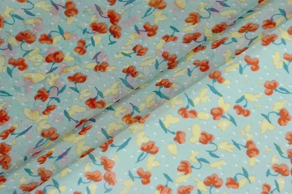 Ткань плательно-блузочная шифон, Maks Style, цветочный принт, арт.SI- 2493-16 D-26 C-3