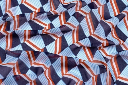 Ткань плательно-блузочная шифон, Maks Style, геометрия, арт 2399 D-B032