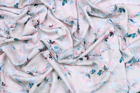Ткань плательно-блузочная вискоза сатин, Maks Style, вискоза 100%, цветочный принт, арт. D- 57