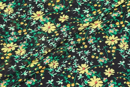 Ткань плательно-блузочная шифон, Maks Style, цветочный принт, арт. MS- 1234 D-30 C-1