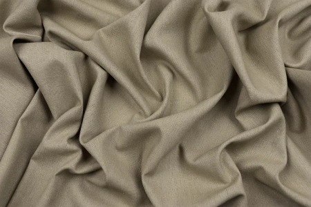 Ткань плательно-костюмная лён вискоза хлопок однотонный, Maks Style, цвет бежевый, арт. MS- 1160 D-4