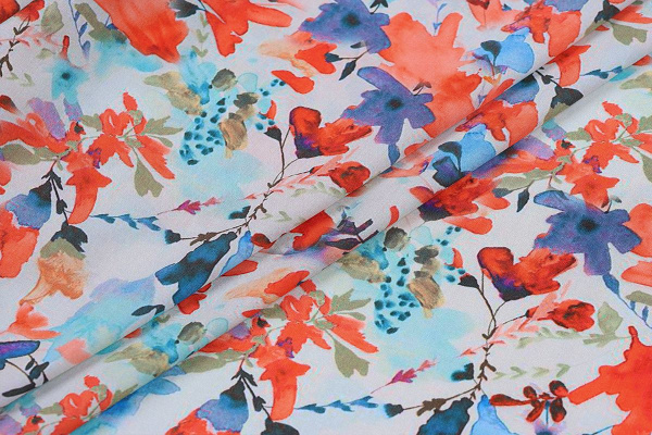 Ткань плательно-блузочная штапель, Maks Style, вискоза 100%, абстракция на сером фоне, арт. MS- 1192 D- 1