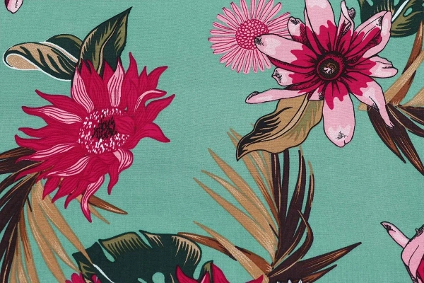 Ткань плательно-блузочная штапель, Maks Style, цветочный принт, вискоза 100%, арт MS- 2201 D-24