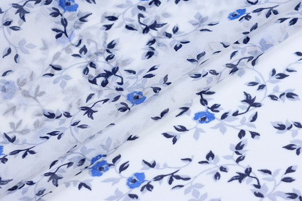 Ткань плательно-блузочная шифон, Maks Style, цветочный принт, арт. MS- 1195 D- 8 C- 1