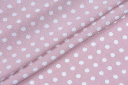 Ткань плательно-блузочная штапель, Maks Style, вискоза 100%, розовый принт горох, арт. MS- 1146 D-30 С-5