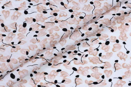 Ткань плательно-блузочная вискоза нейлон, Maks Style, вискоза 80%, нейлон 20%, цветочный принт, арт. MS- 1120 D- 12 С- 1