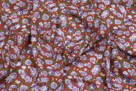 Ткань плательно-блузочная штапель, Maks Style, вискоза 100%, цветочный принт, арт. MS-1180 D-6