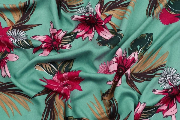 Ткань плательно-блузочная штапель, Maks Style, цветочный принт, вискоза 100%, арт MS- 2201 D-24