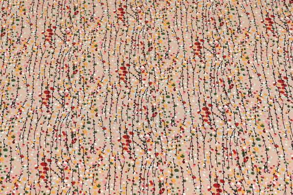 Ткань плательно-блузочная штапель, Maks Style, вискоза 100%, цвет ткани бежевый, мелкий рисунок, арт. MS- 1226 D-32 C-2