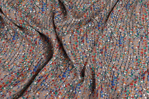 Ткань плательно-блузочная штапель, Maks Style, вискоза 100%, цвет ткани серо-сиреневый, мелкий рисунок, арт. MS- 1226 D-32 C-3