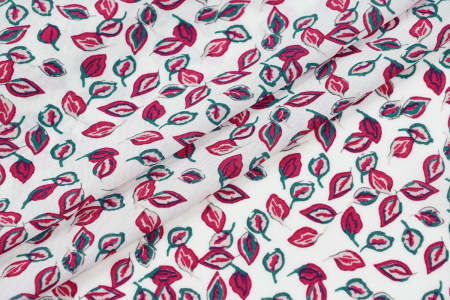 Ткань плательно-блузочная штапель, Maks Style, вискоза 100%, листья, арт. MS-1120-1 D-21