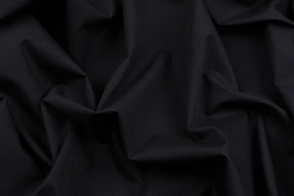 Ткань плательно-блузочная нейлон поплин однотонный, Maks Style, цвет черный, арт. MS- 1228 D-5