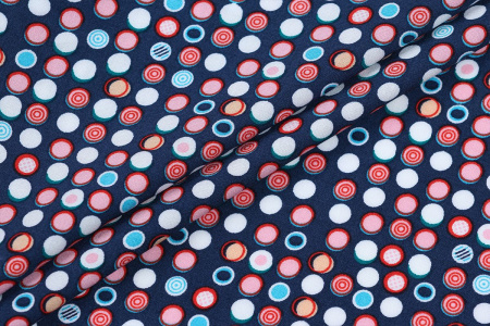 Ткань плательно-блузочная штапель, Maks Style, вискоза 100%, горох, арт. MS- 1233 D-17