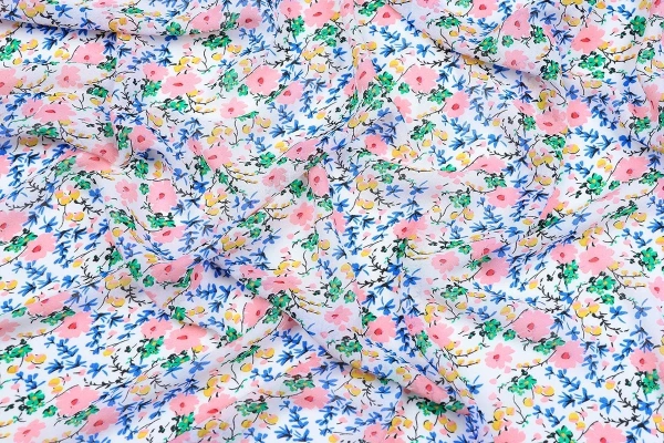 Ткань плательно-блузочная шифон, Maks Style, цветочный принт, арт. MS- 1234 D-30 C-2