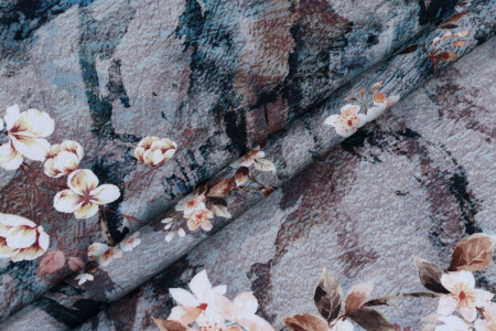 Ткань плательно-блузочная вискоза сатин, Maks Style, вискоза 100%, цветочный принт, арт. D- 63