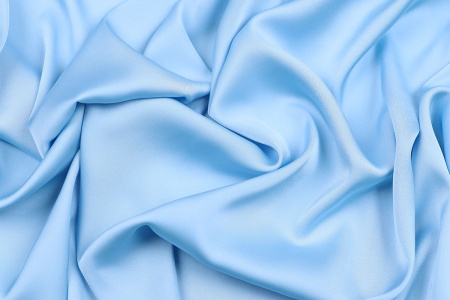 Ткань плательно-блузочная однотонная Армани шелк, Maks Style, цвет голубой, арт 1132 D-30