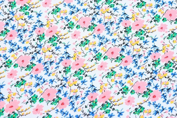 Ткань плательно-блузочная шифон, Maks Style, цветочный принт, арт. MS- 1234 D-30 C-2