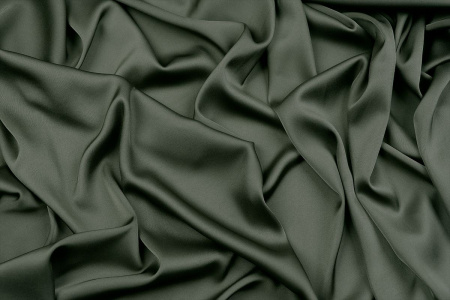 Ткань плательно-блузочная однотонная Армани шелк, Maks Style, цвет олива, арт 1132 D-23