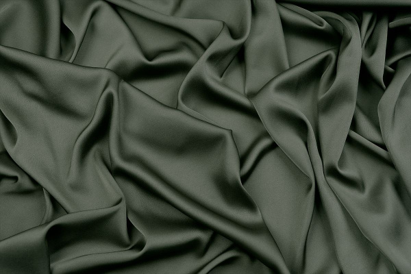 Ткань плательно-блузочная однотонная Армани шелк, Maks Style, цвет олива, арт 1132 D-23