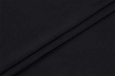 Ткань плательно-блузочная однотонная Армани шелк, Maks Style, цвет черный, арт 1132 D-29