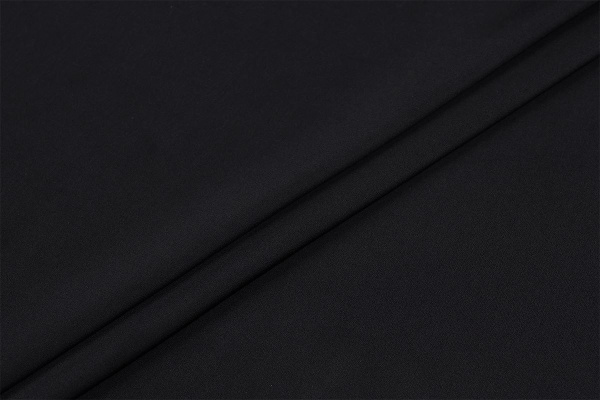 Ткань плательно-блузочная однотонная Армани шелк, Maks Style, цвет черный, арт 1132 D-29