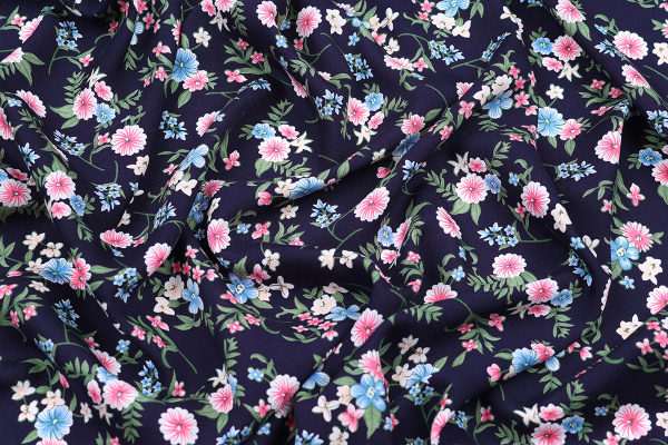 Ткань плательно-блузочная штапель, Maks Style, вискоза 100%, цветочный принт, арт. MS-1180 D-8-1