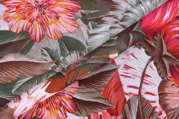 Ткань плательно-блузочная шифон, Maks Style, цветочный принт, арт. C20013A D1016513 C-F