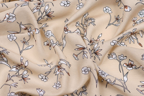 Ткань плательно-блузочная вискоза нейлон, Maks Style, вискоза 80%, нейлон 20%, цветочный принт, арт. MS- 1120 D- 6 С- 1