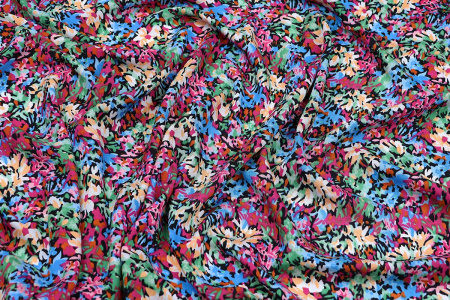 Ткань плательно-блузочная штапель, Maks Style, вискоза 100%, абстракция разноцветная, арт. MS-1237 D-LZD621086 С-2