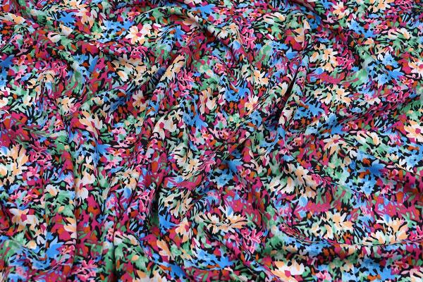 Ткань плательно-блузочная штапель, Maks Style, вискоза 100%, абстракция разноцветная, арт. MS-1237 D-LZD621086 С-2