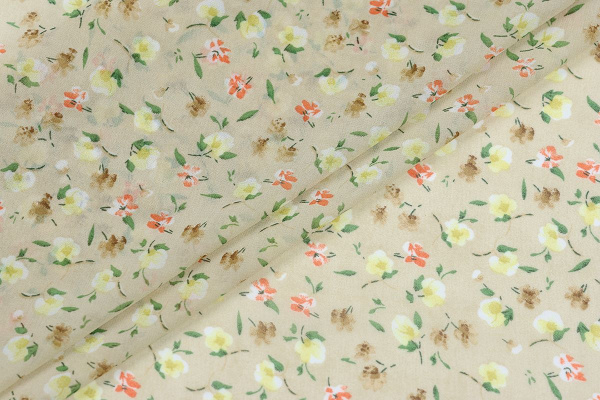 Ткань плательно-блузочная шифон, Maks Style, цветочный принт, арт. MS- 1234 D-78 C-1