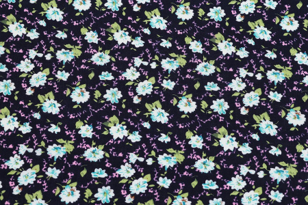 Ткань плательно-блузочная штапель, Maks Style, вискоза 100%, цветочный принт, арт. MS-2600 D-41 C-1