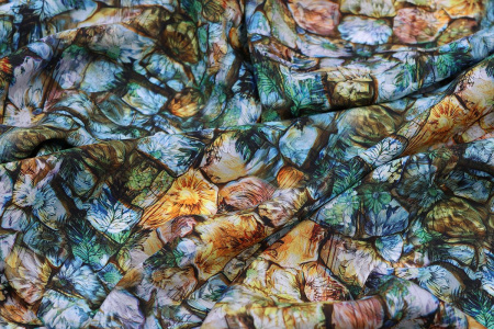 Ткань плательно-блузочная штапель, Maks Style, вискоза 100%, цветочный принт, камни, арт. MS- 1233 D- 10