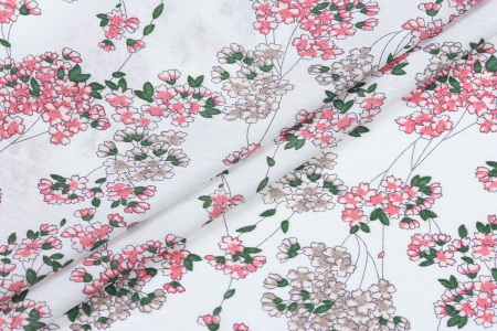 Ткань плательно-блузочная вискоза нейлон, Maks Style, вискоза 80%, нейлон 20%, цветочный принт, арт. MS- 1120 D- 5 С- 1