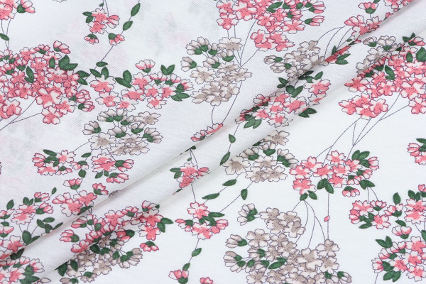 Ткань плательно-блузочная вискоза нейлон, Maks Style, вискоза 80%, нейлон 20%, цветочный принт, арт. MS- 1120 D- 5 С- 1