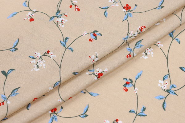 Ткань плательно-блузочная вискоза нейлон, Maks Style, вискоза 80%, нейлон 20%, цветочный принт, арт. MS- 1120 D- 7