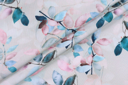 Ткань плательно-блузочная вискоза сатин, Maks Style, вискоза 100%, цветочный принт, арт. D- 57