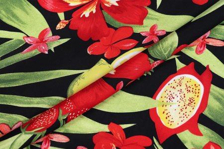 Ткань плательно-блузочная штапель, Maks Style, вискоза 100%, цветочный принт, арт. MS-1173 D-6