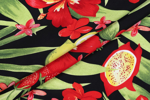 Ткань плательно-блузочная штапель, Maks Style, вискоза 100%, цветочный принт, арт. MS-1173 D-6